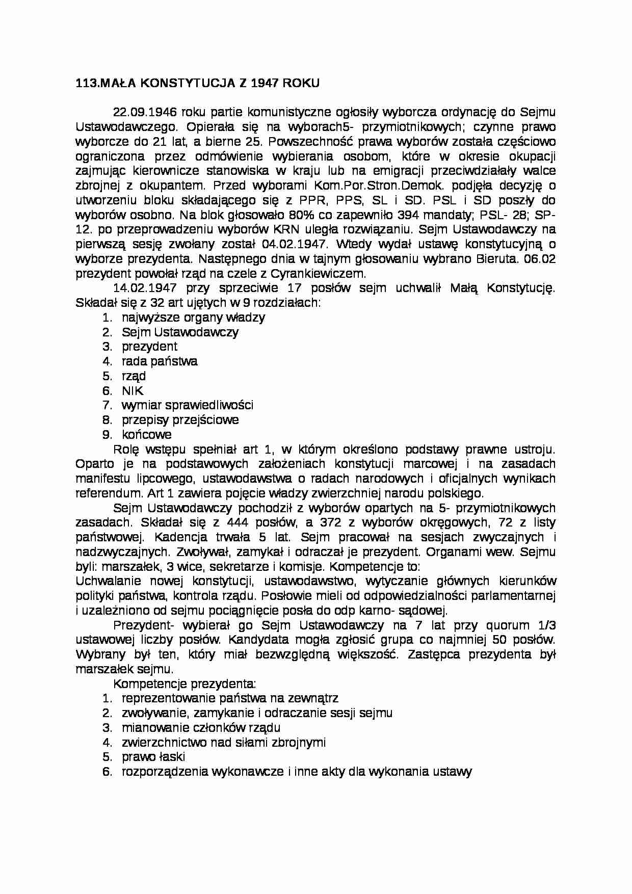Mała konstytucja z roku 1947 - strona 1