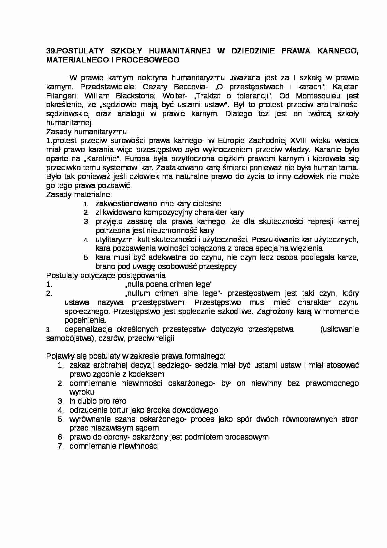 Postulaty szkoły humanitarnej - strona 1