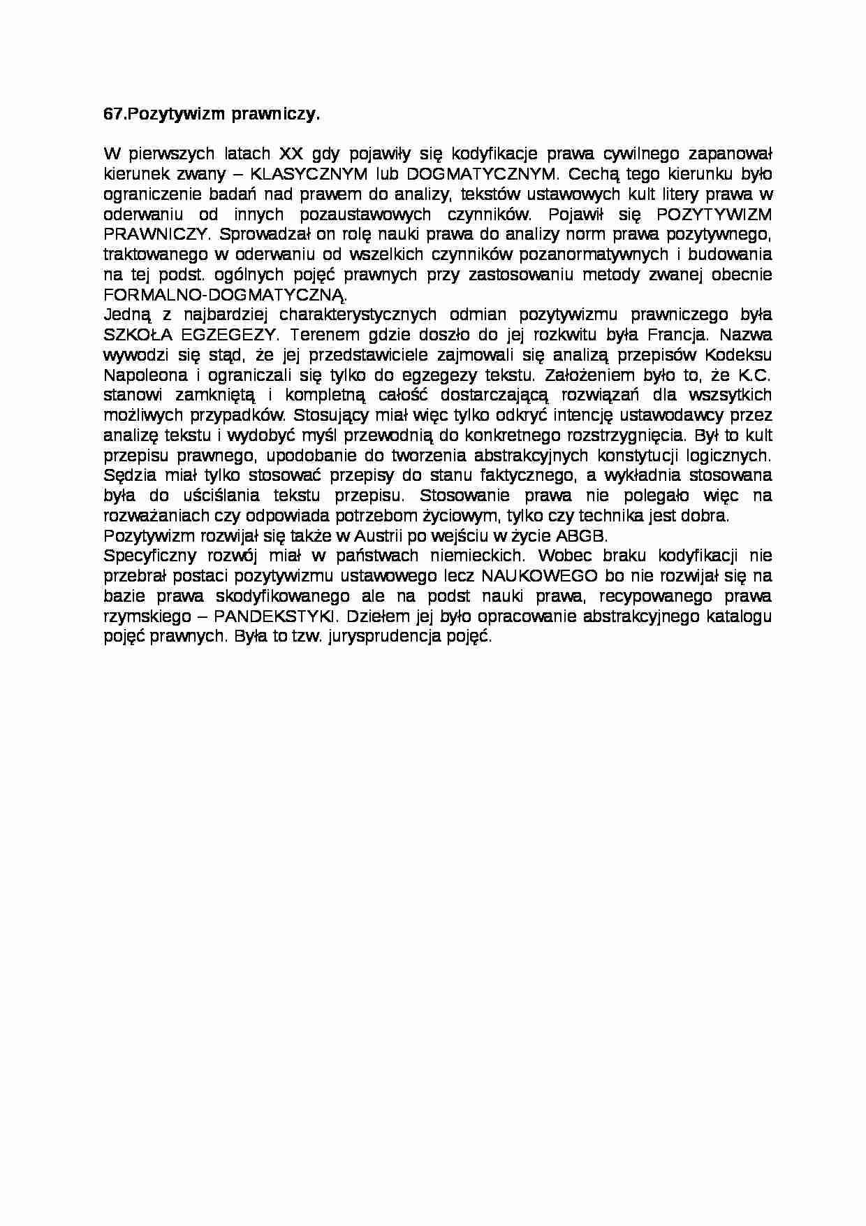 Historia państwa i prawa - pozytywizm prawniczy - strona 1