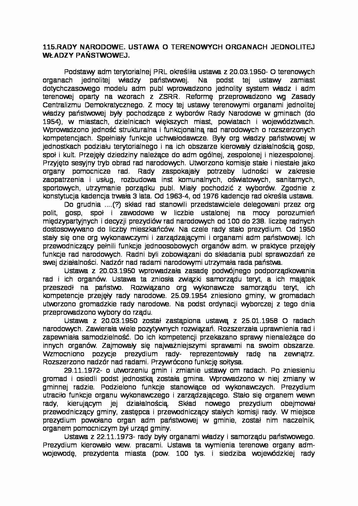 Ustawa o terenowych organach władzy państwowej - strona 1