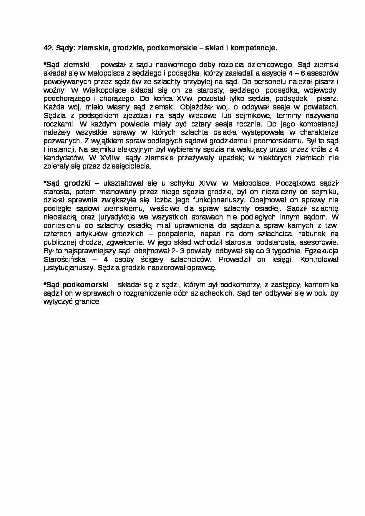 Sądy ziemskie, grodzkie, podkomorskie - strona 1