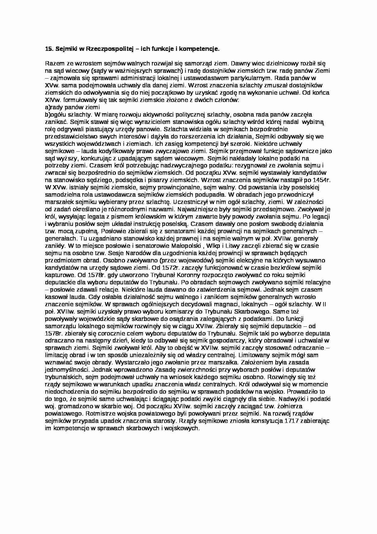 Sejmiki w Rzeczpospolitej - Szlachta - strona 1