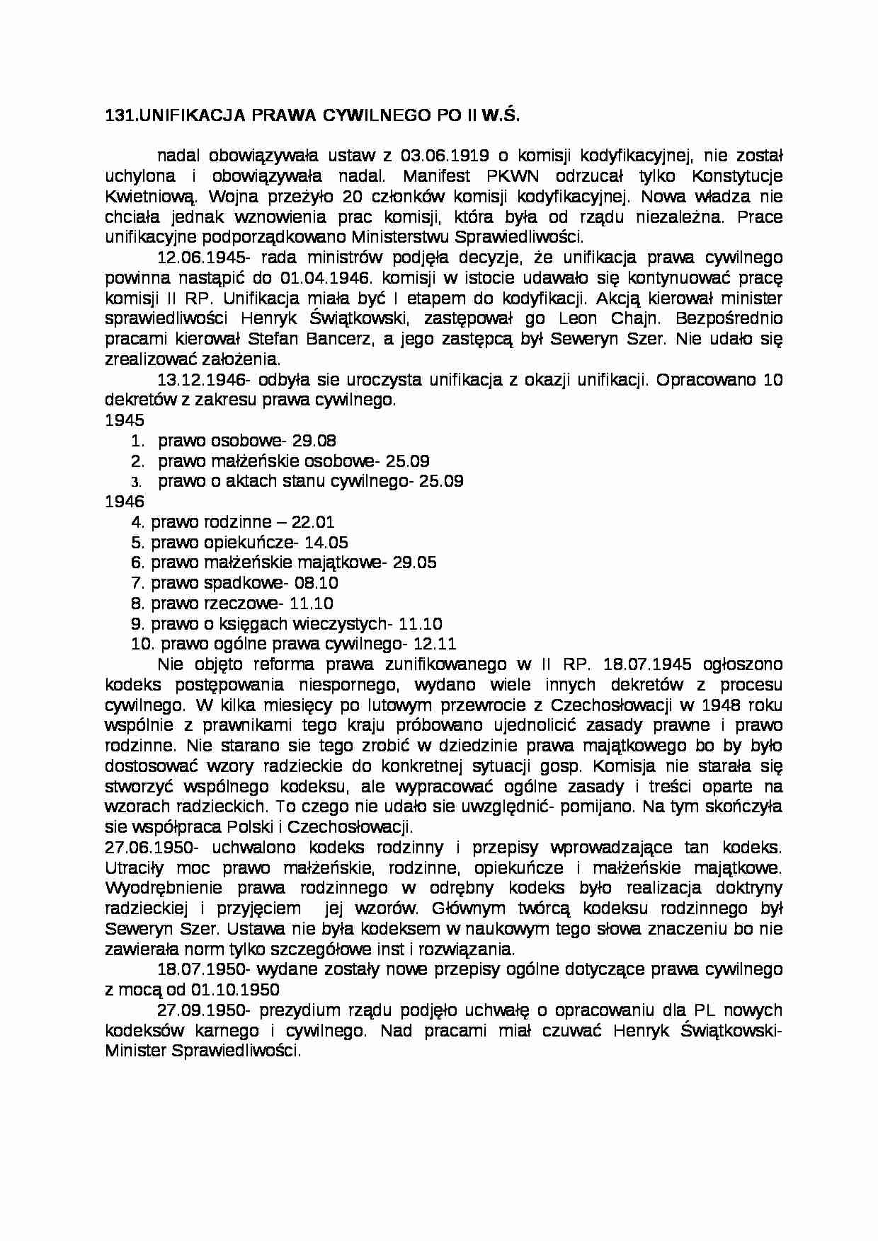 Unifikacja prawa cywilnego - strona 1