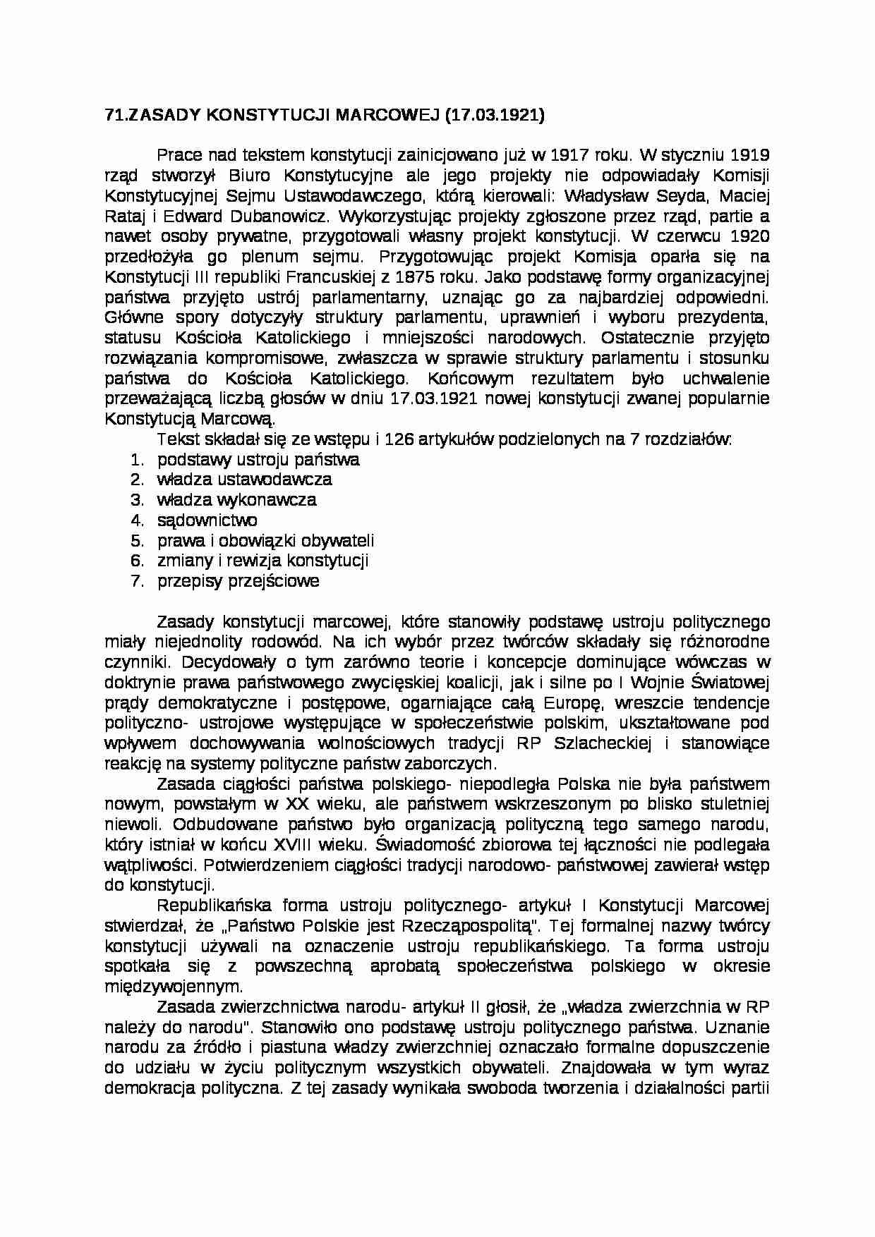 Zasady konstytucji marcowej - strona 1