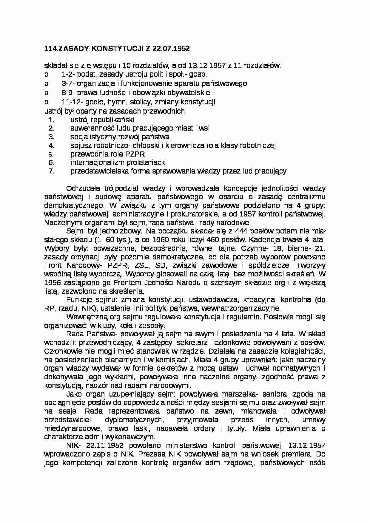 Zasady konstytucji z 22.07.1952 - strona 1