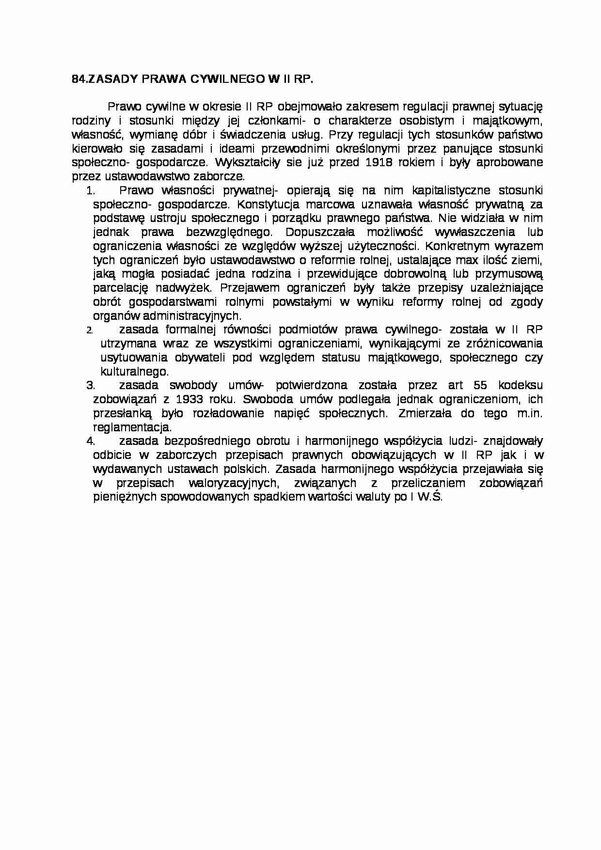 Zasady prawa cywilnego w II RP - strona 1
