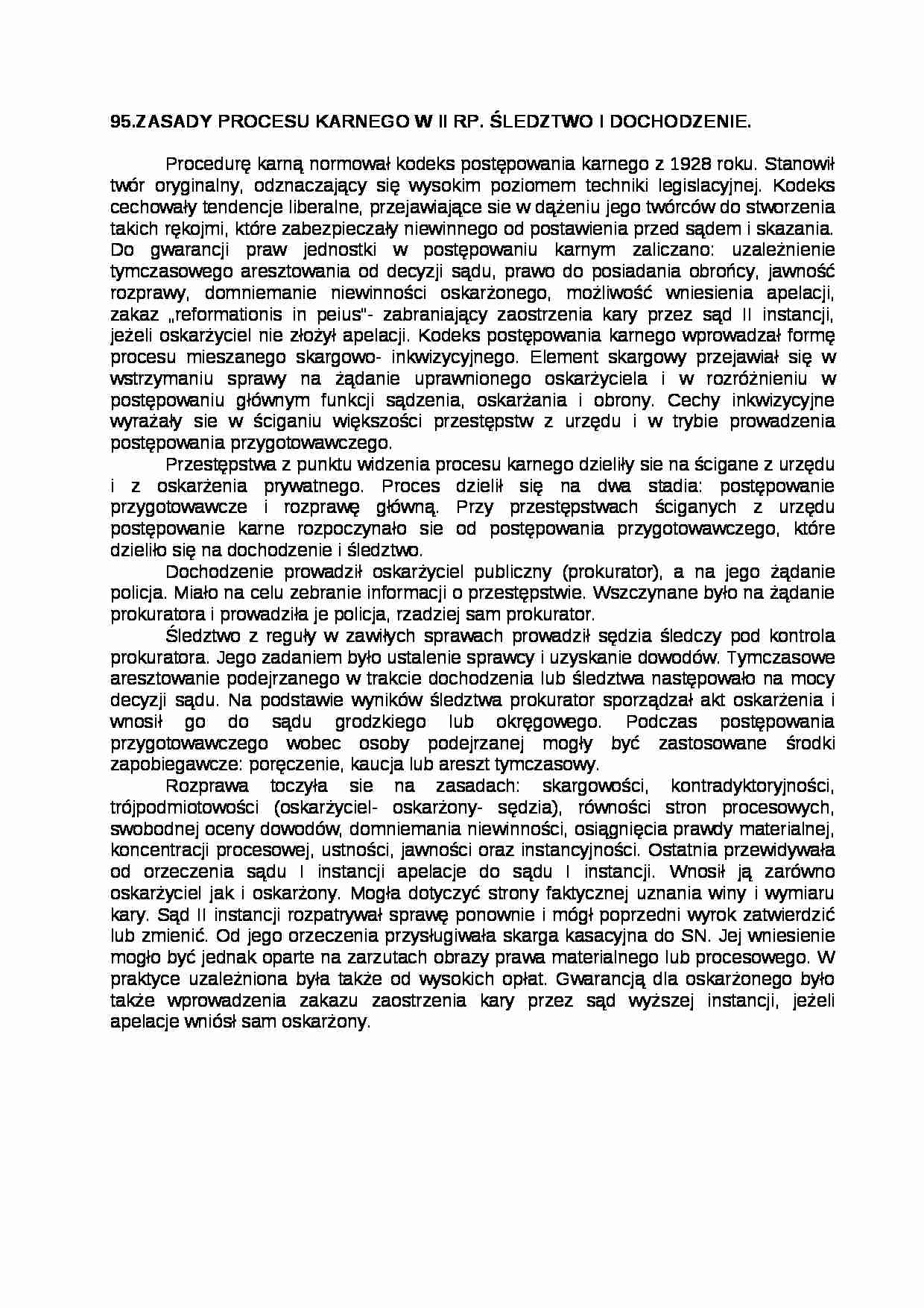 Zasady procesu karnego w II RP - strona 1