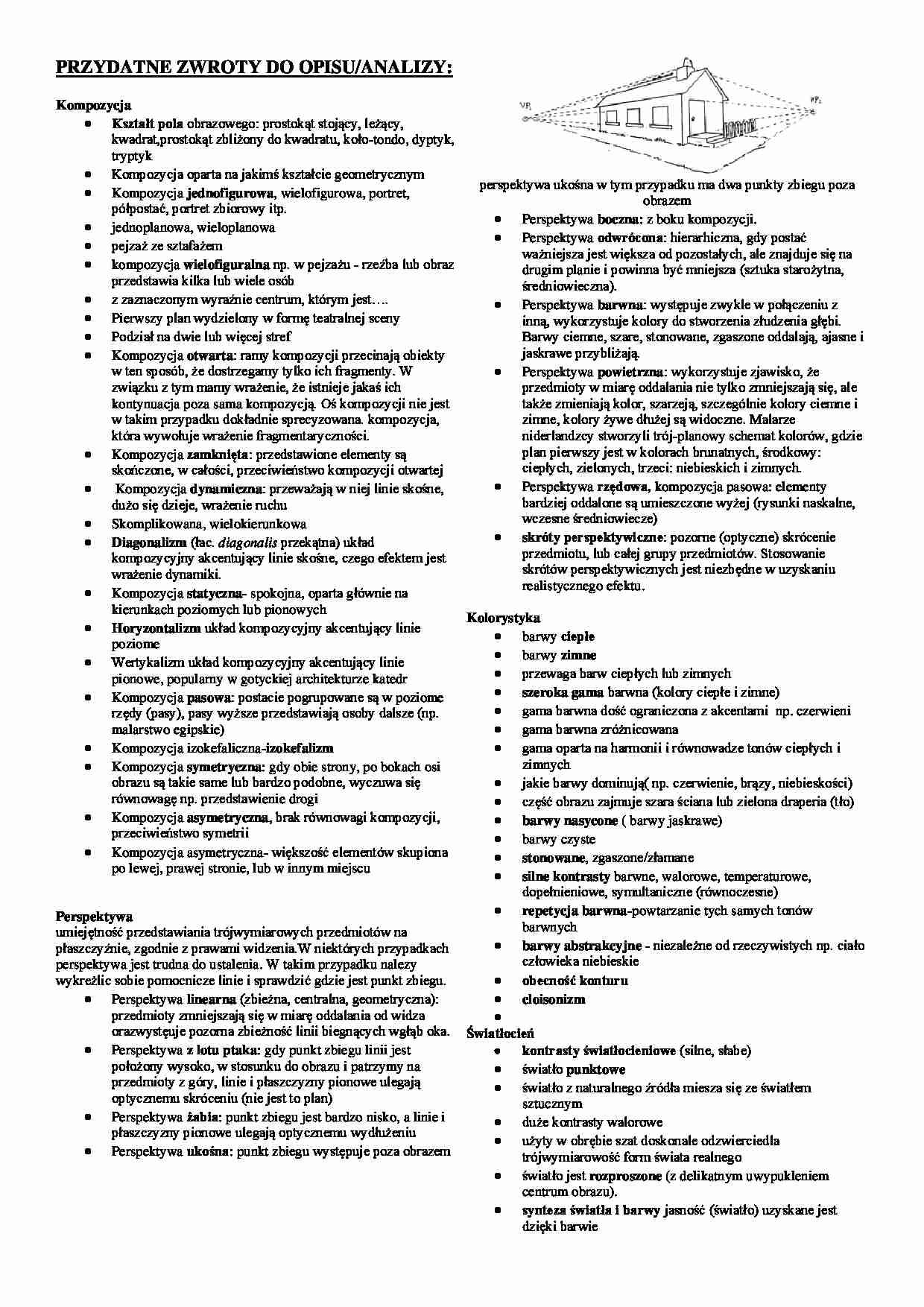 przydatne zwroty do opisu, analizy i pojecia - strona 1