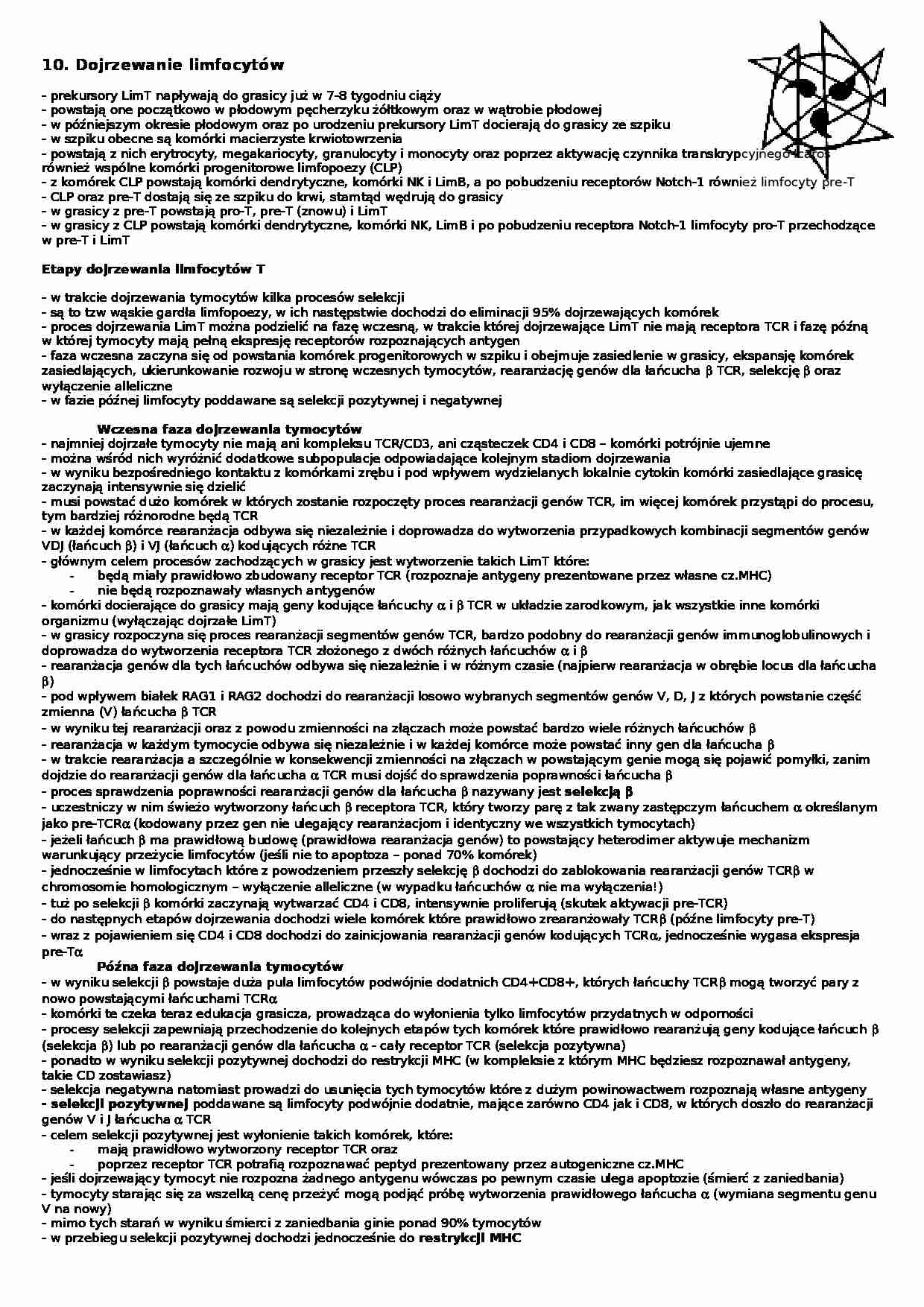 Dojrzewanie limfocytw - strona 1