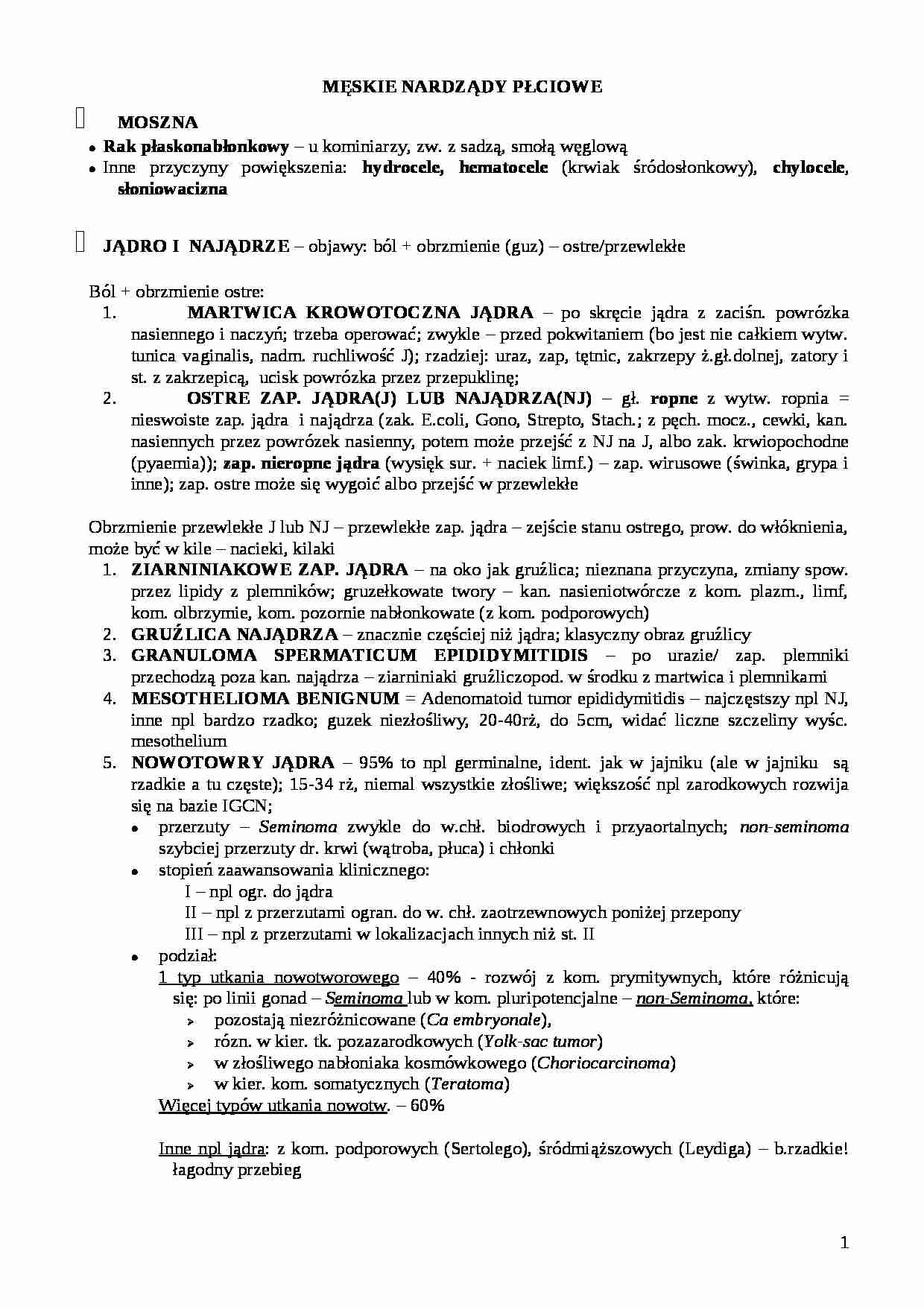 Męskie narządy płciowe, moszna - strona 1