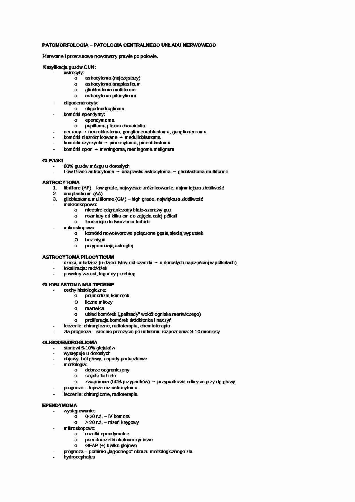 Patologia centralnego układu nerwowego - strona 1