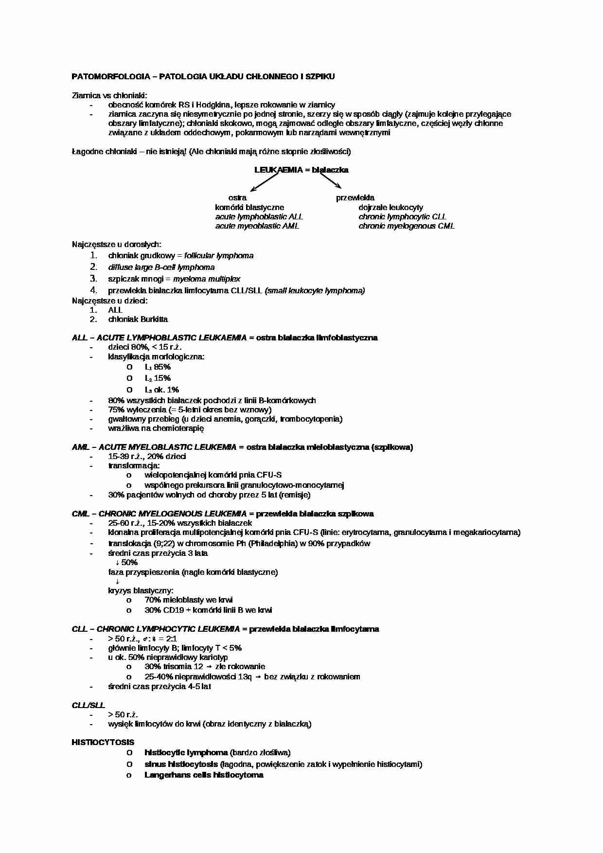 Patologia układu chłonnego - strona 1
