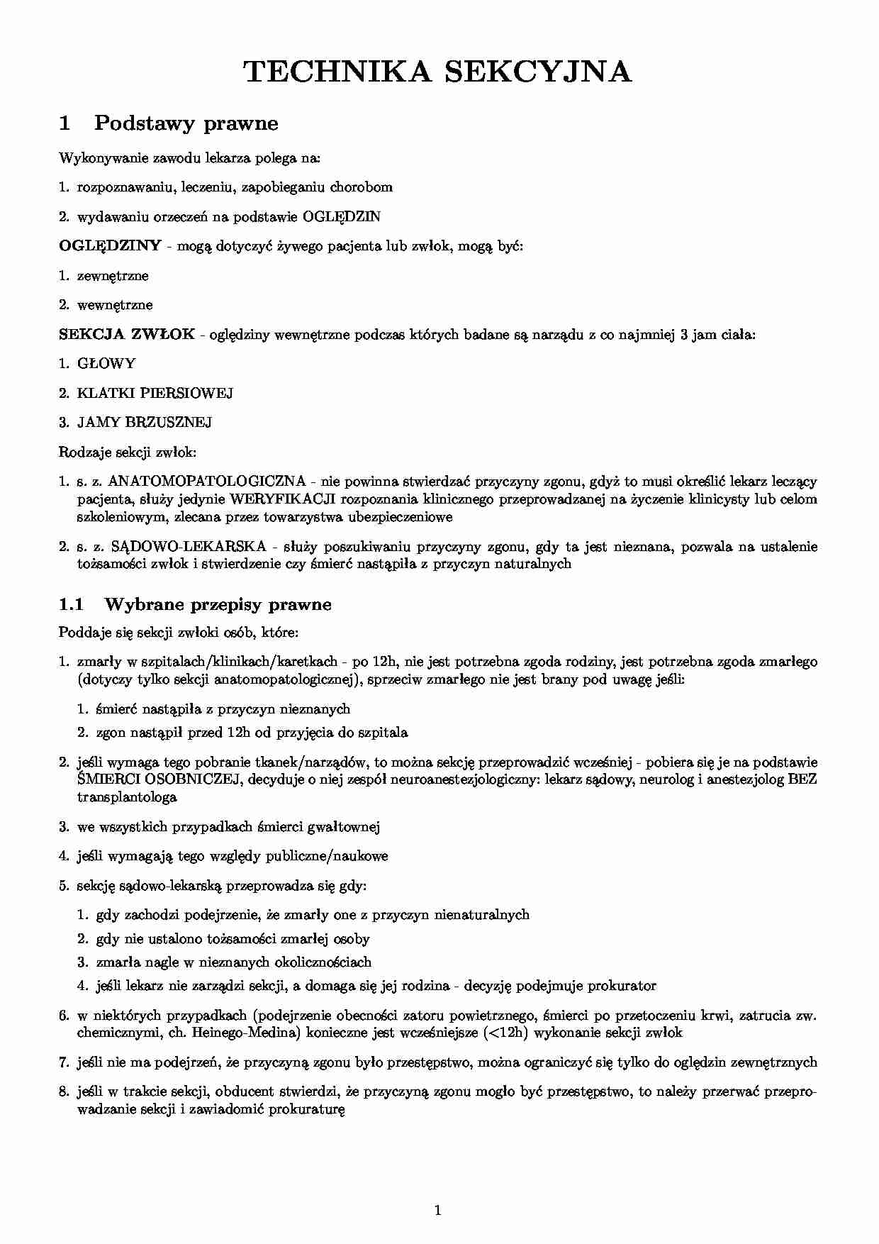 Patomorfologia - technika sekcyjna - strona 1