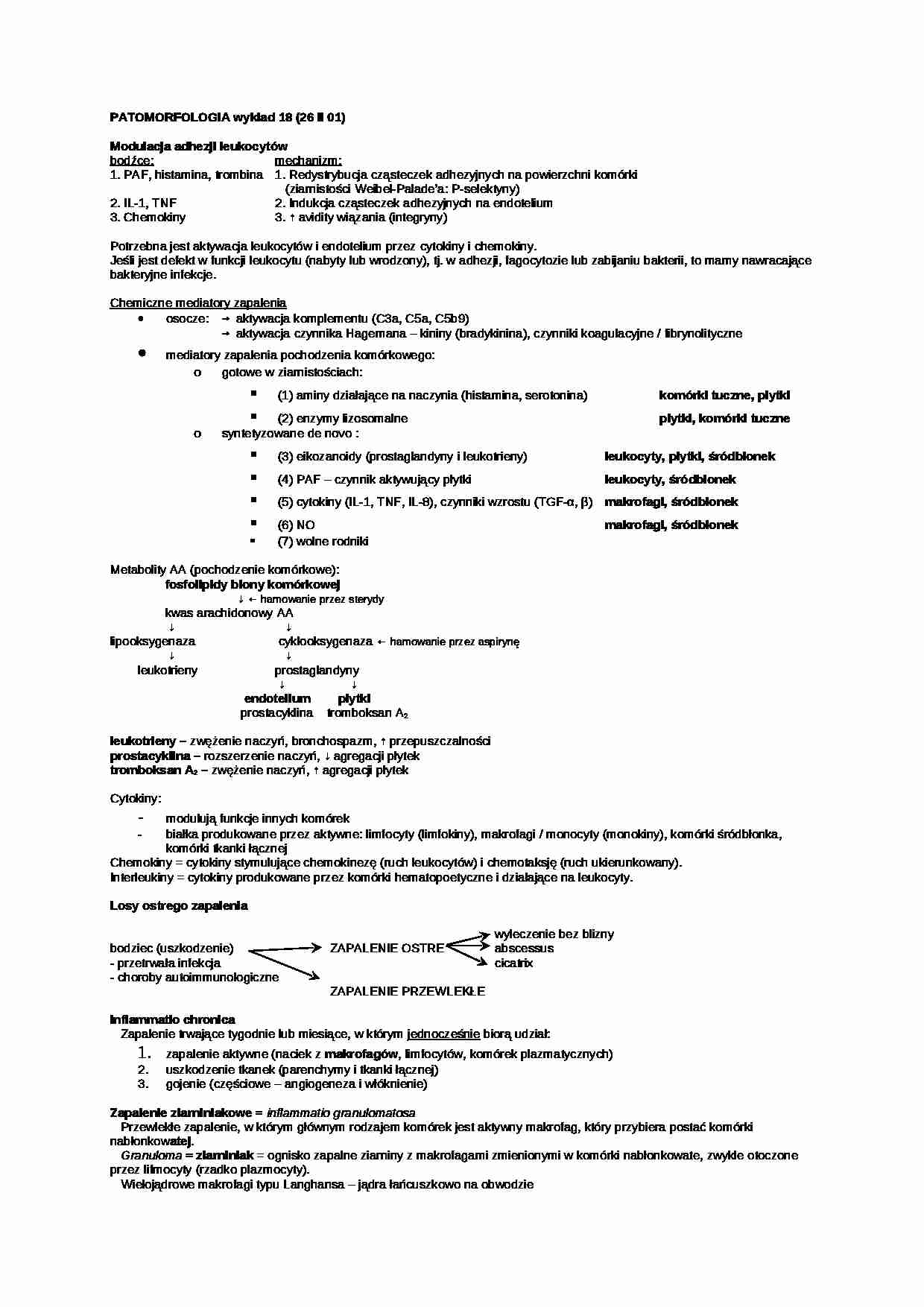 Patomorfologia - wykład 17 - strona 1