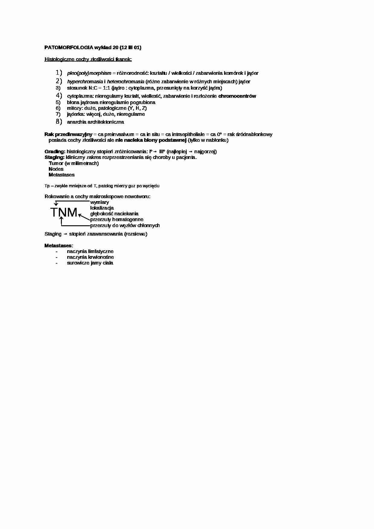 Patomorfologia - wykład 19 - strona 1