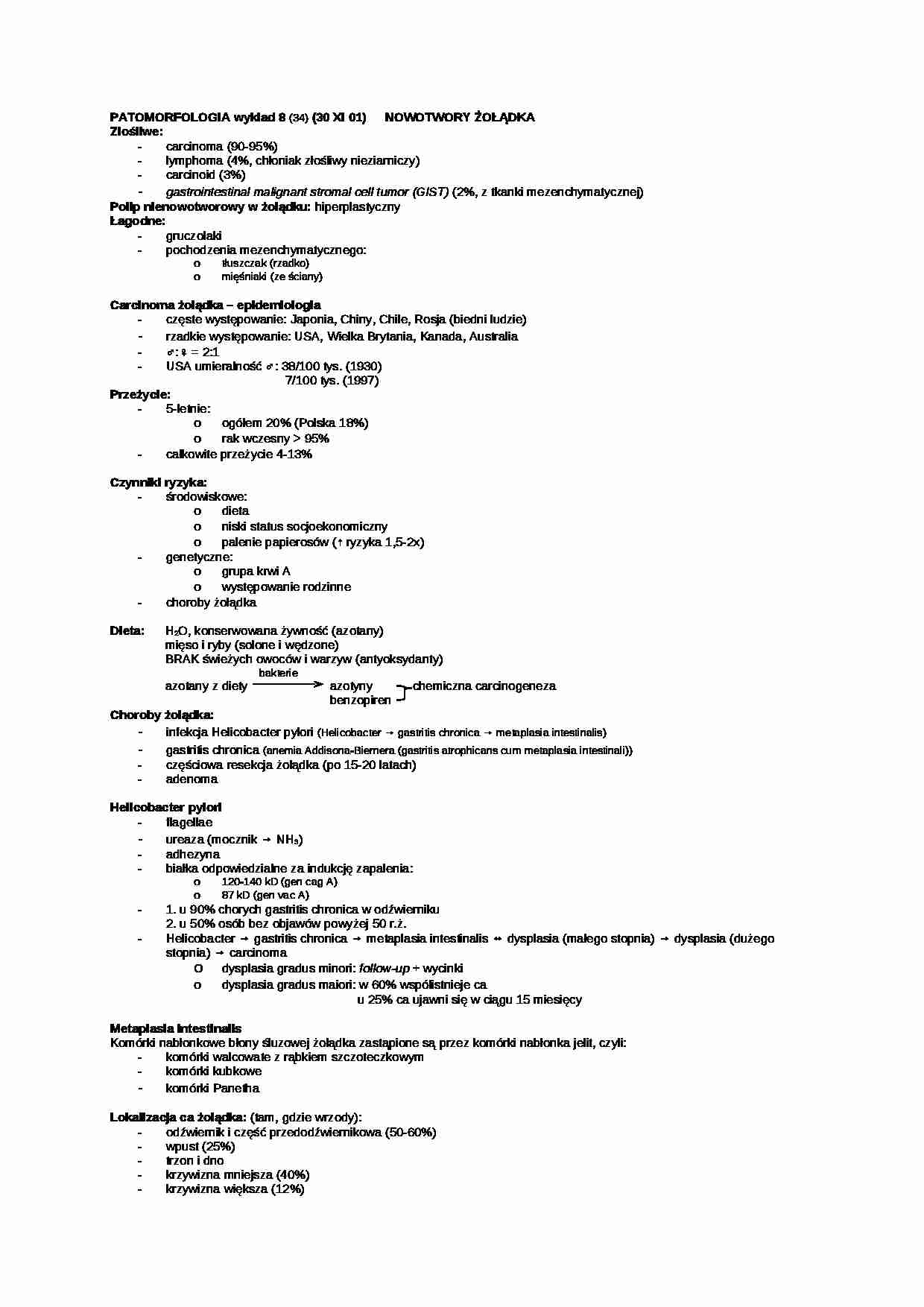Patomorfologia - wykład 33 - strona 1
