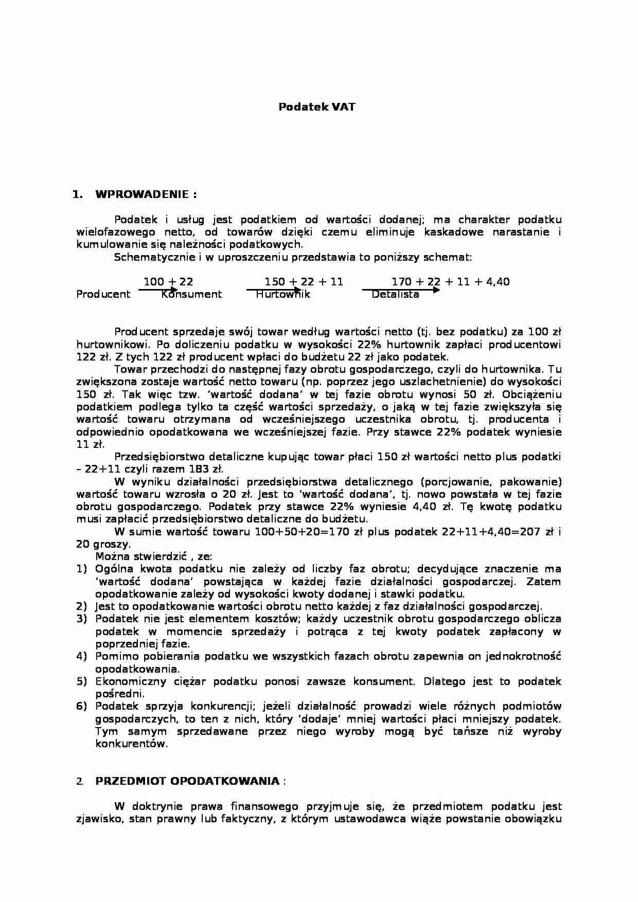 Rachunkowość - podatek VAT - strona 1