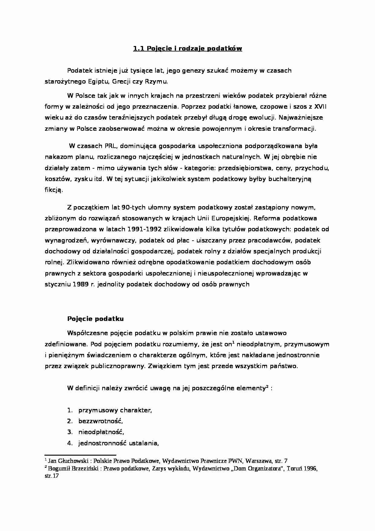 Pojęcie i rodzaje podatków - strona 1