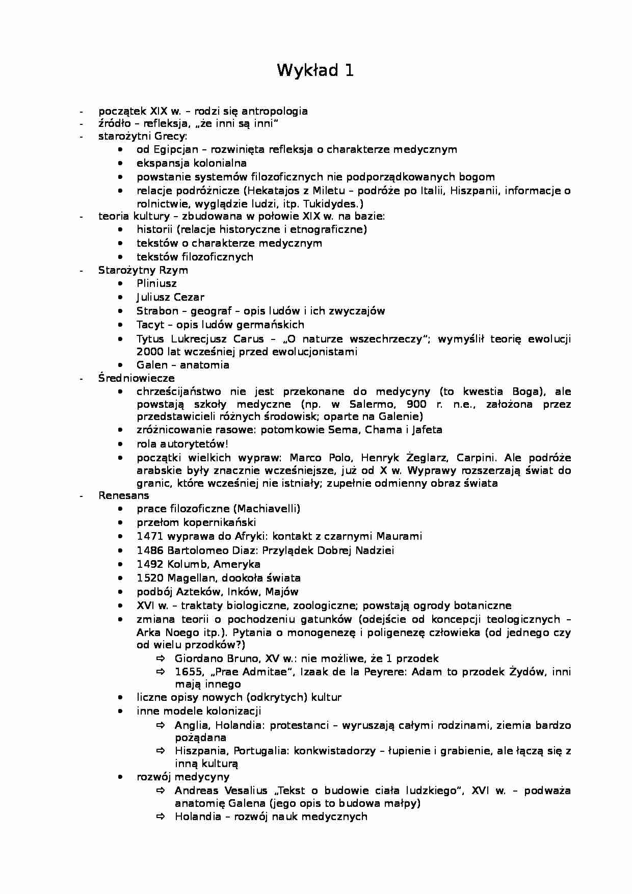 Antropologia na przestrzeni wieków - strona 1
