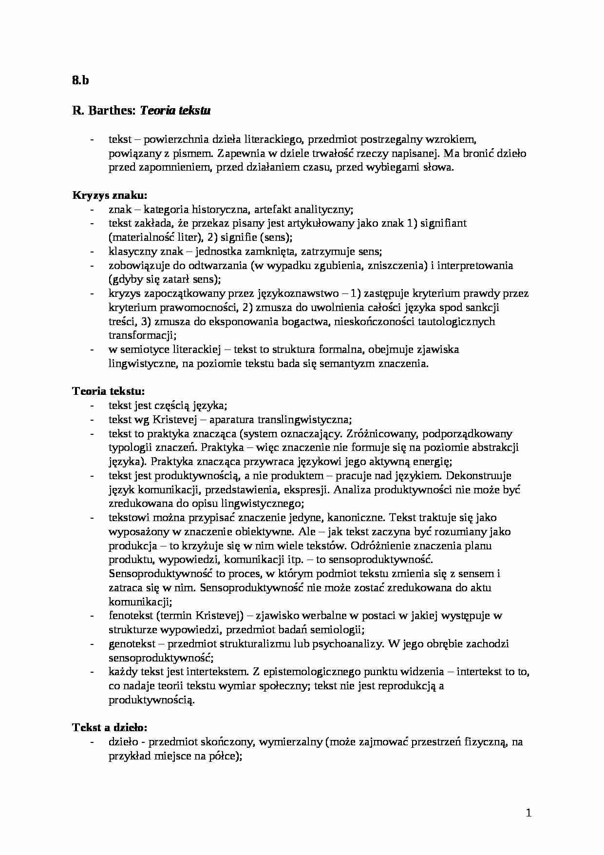 R. Barthes - Teoria tekstu - strona 1