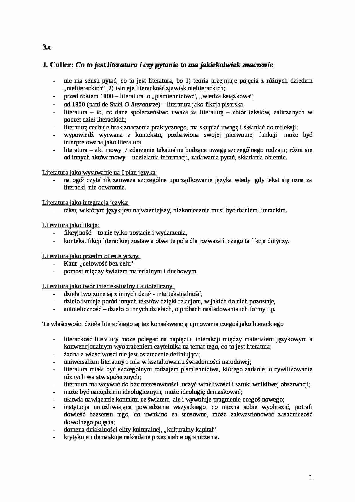 Culler - Co to jest literatura - strona 1