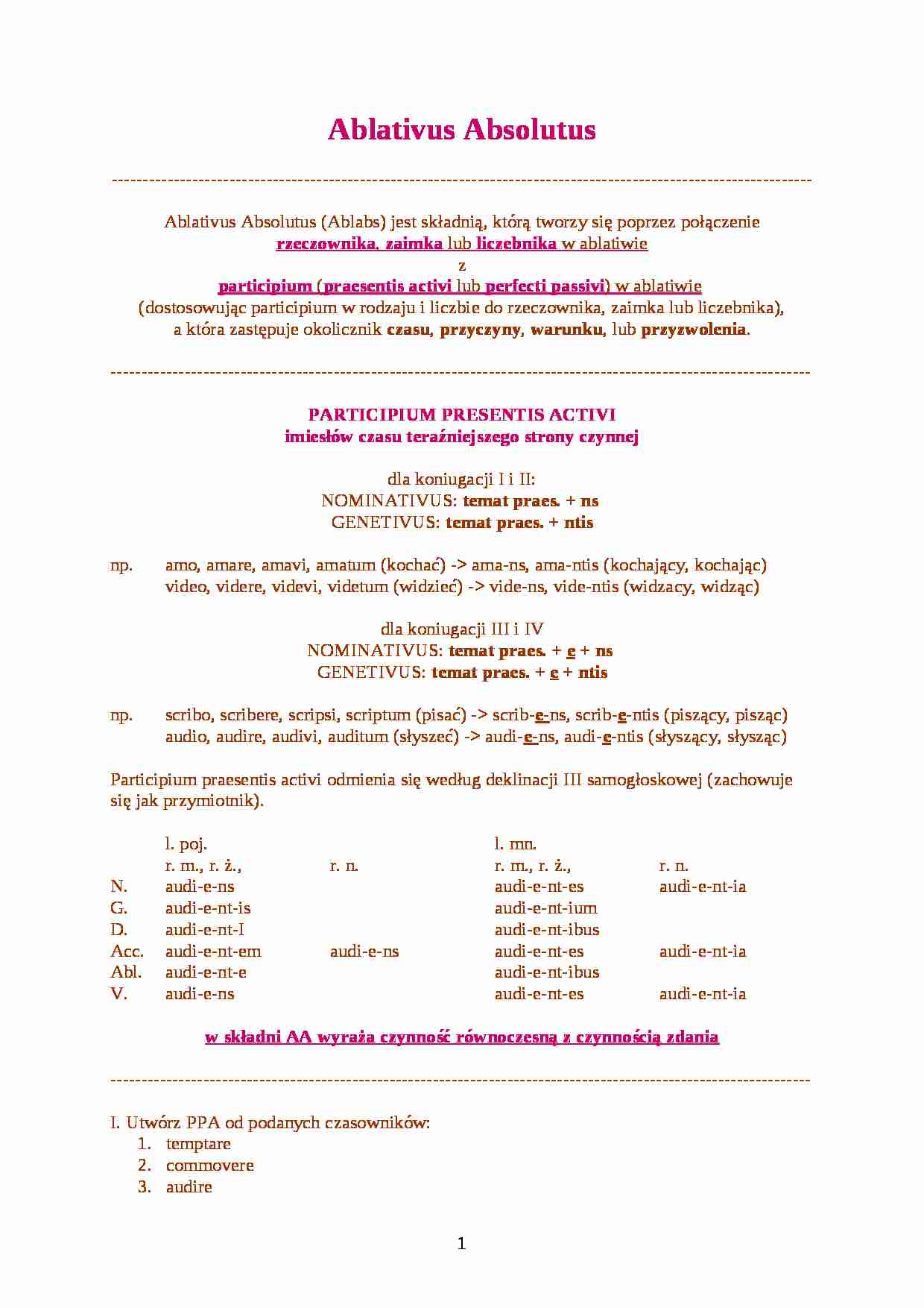 Ablativus Absolutus - strona 1