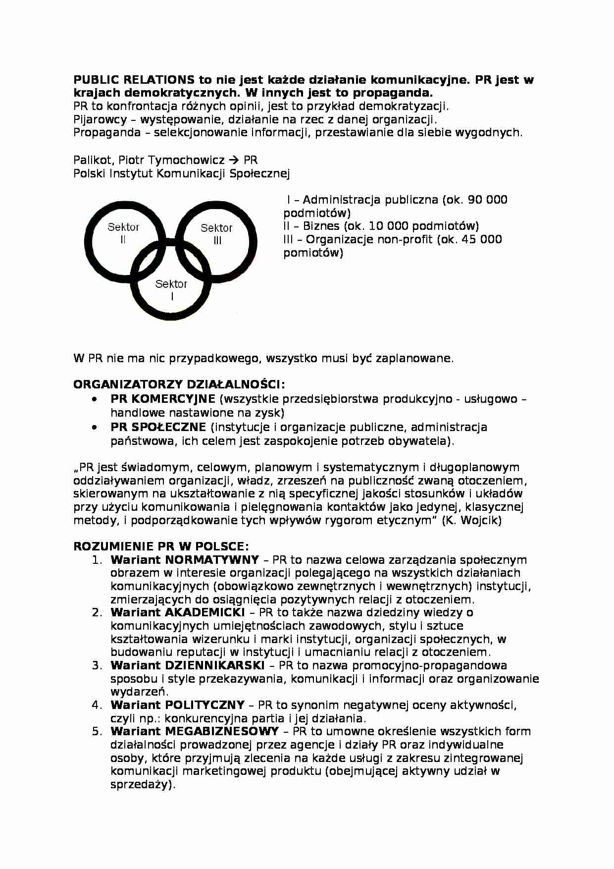 Public relations - wykład 1 - strona 1