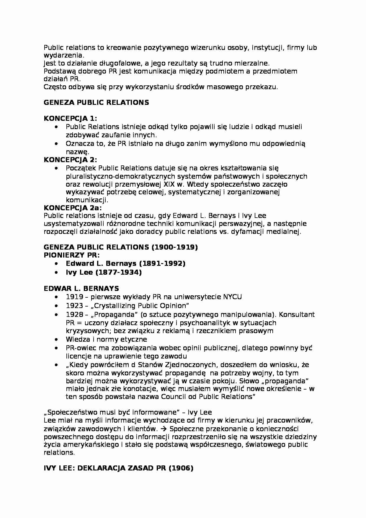 Public relations - wykład 2 - strona 1