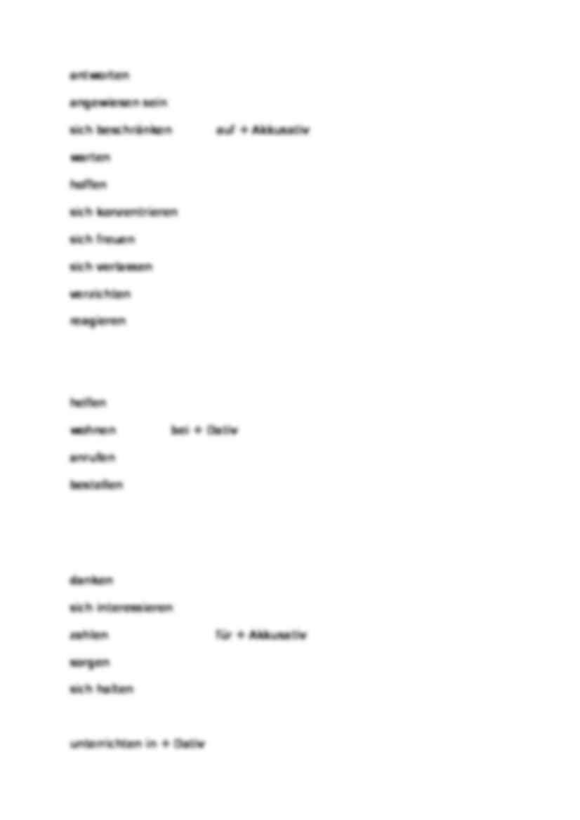 Niemiecki - najczęstrze czasowniki w testach - strona 2