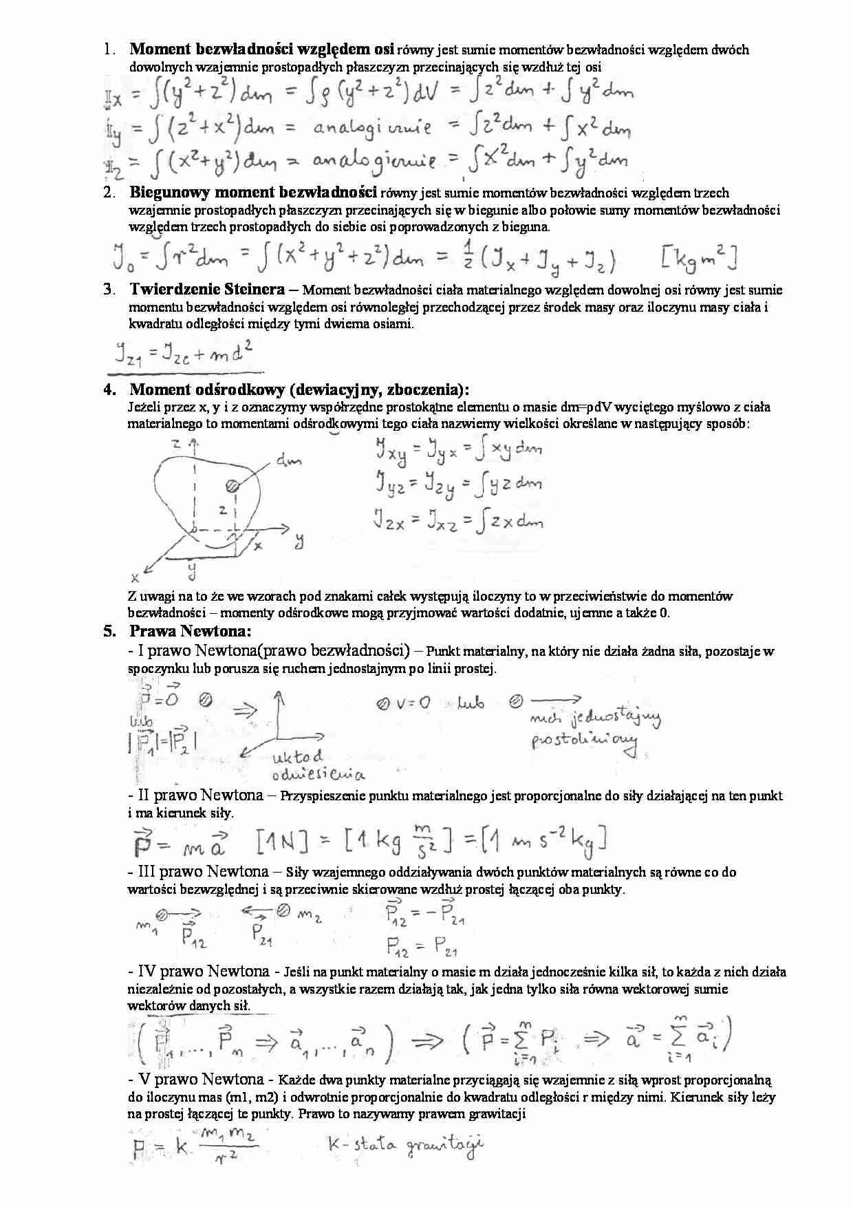 Dynamika - Twierdzenie Steinera  - strona 1