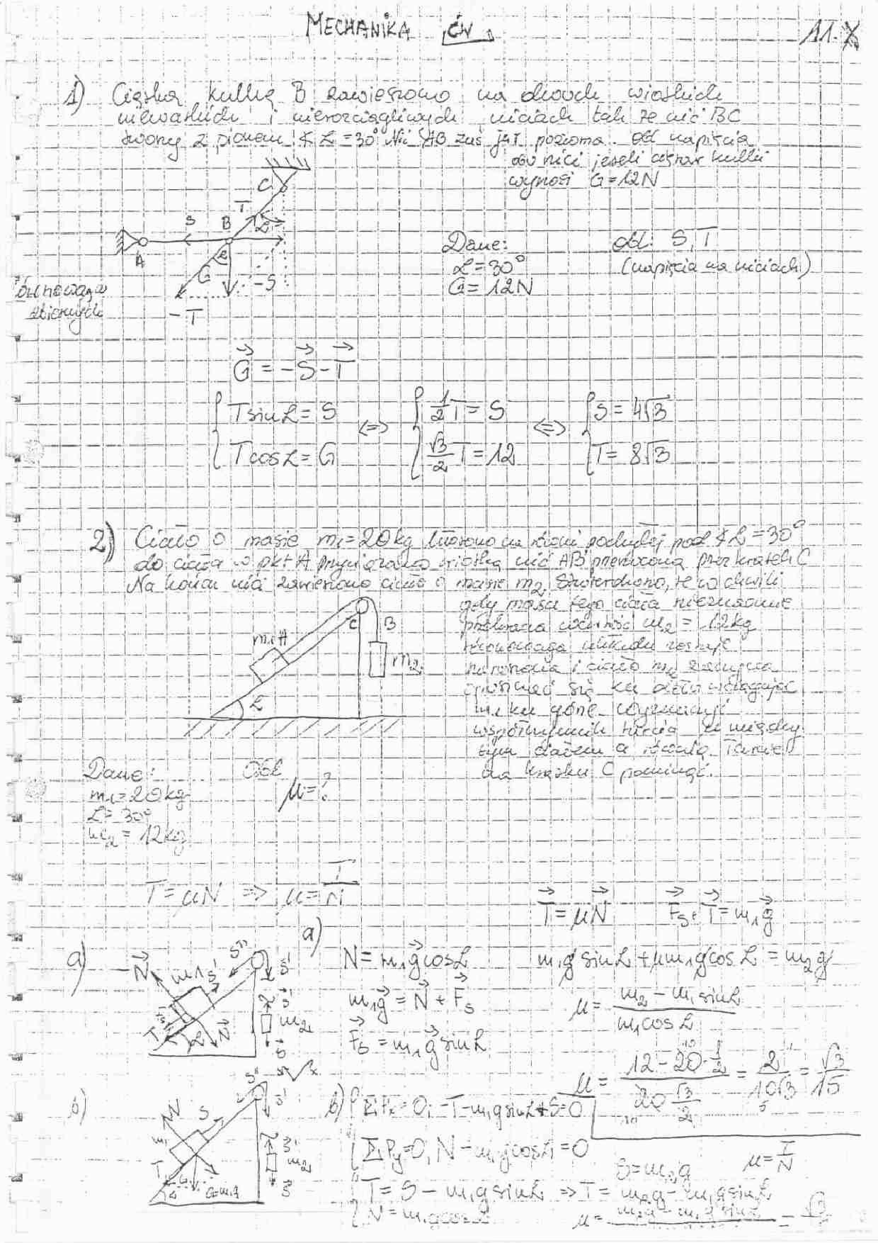 Zadania z mechaniki - strona 1