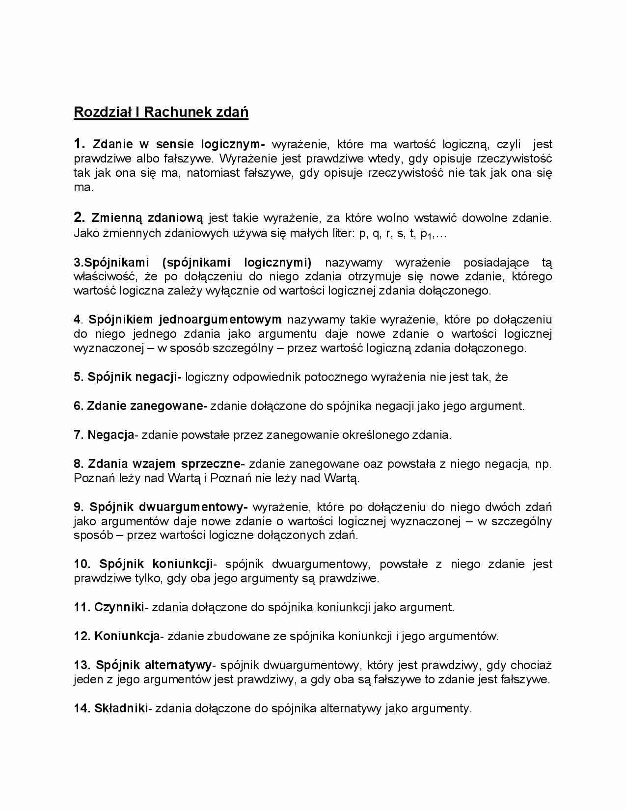 Rachunek zdań - Spójnik - strona 1