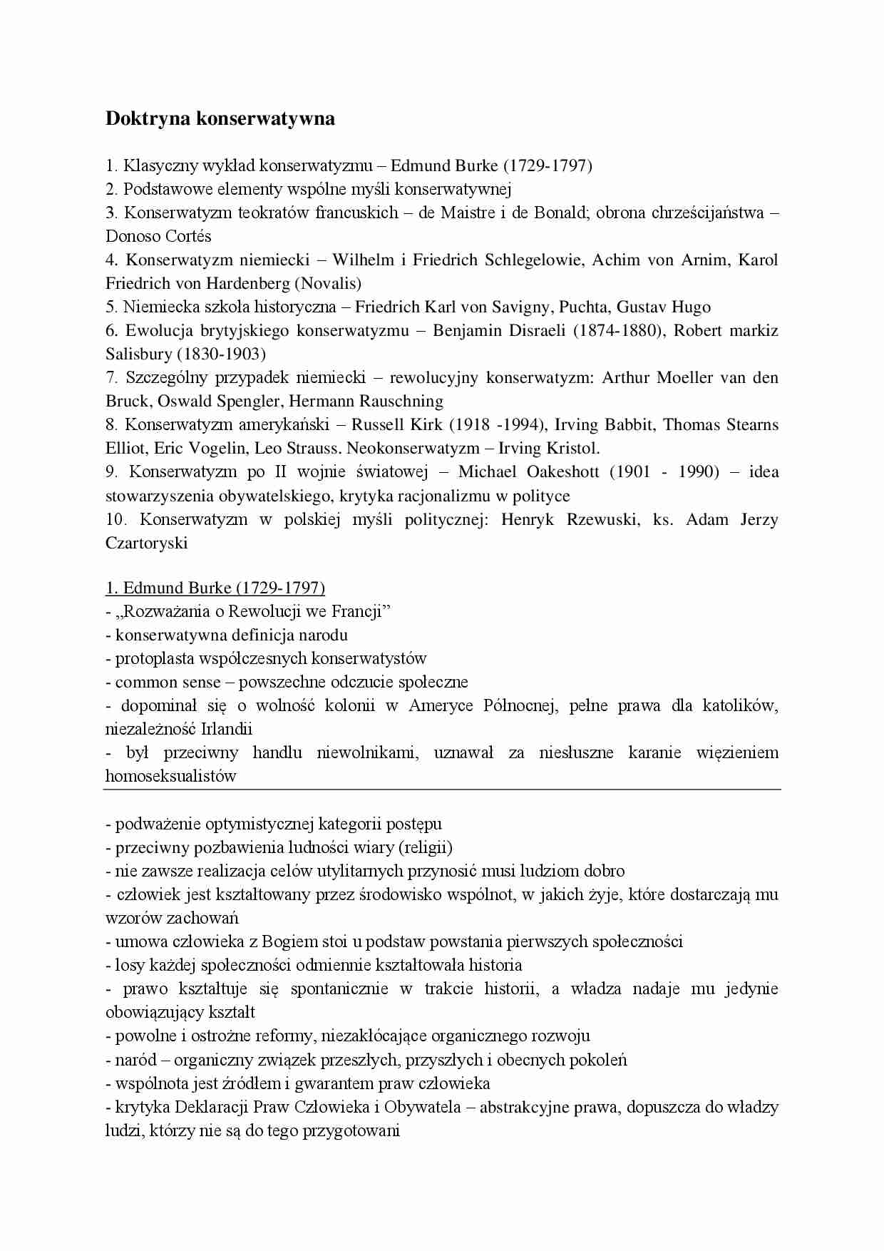 Doktryna konserwatywna - strona 1