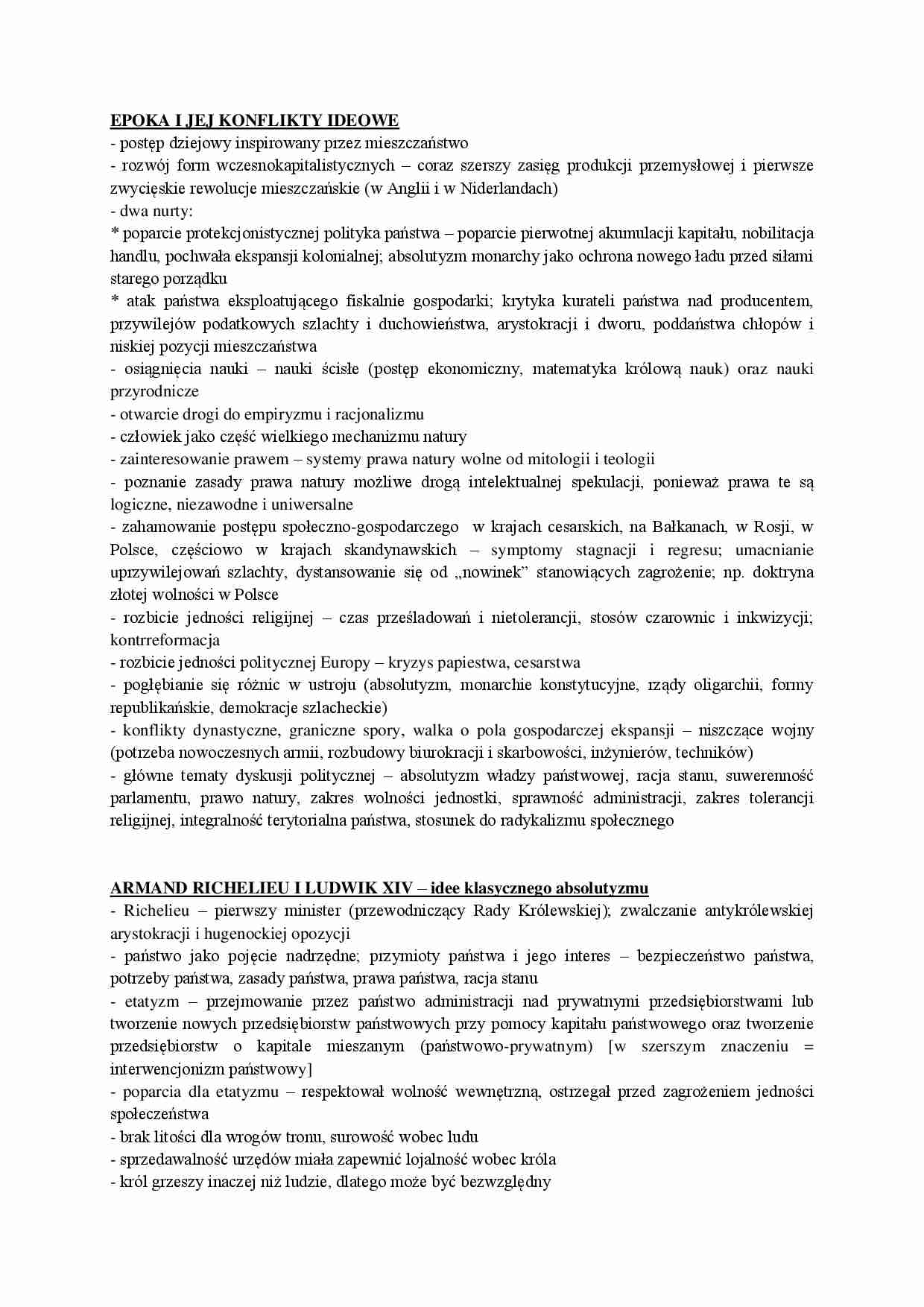 Epoka i jej konflikty ideowe - strona 1