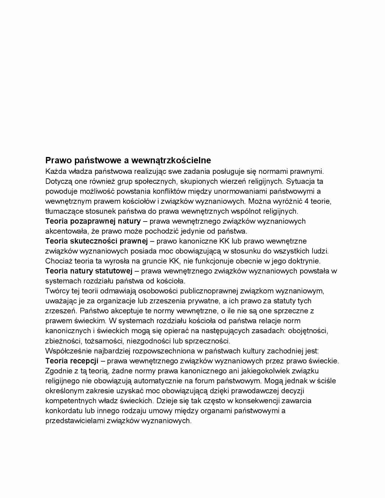 Prawo państwowe a wewnątrzkościelne - strona 1