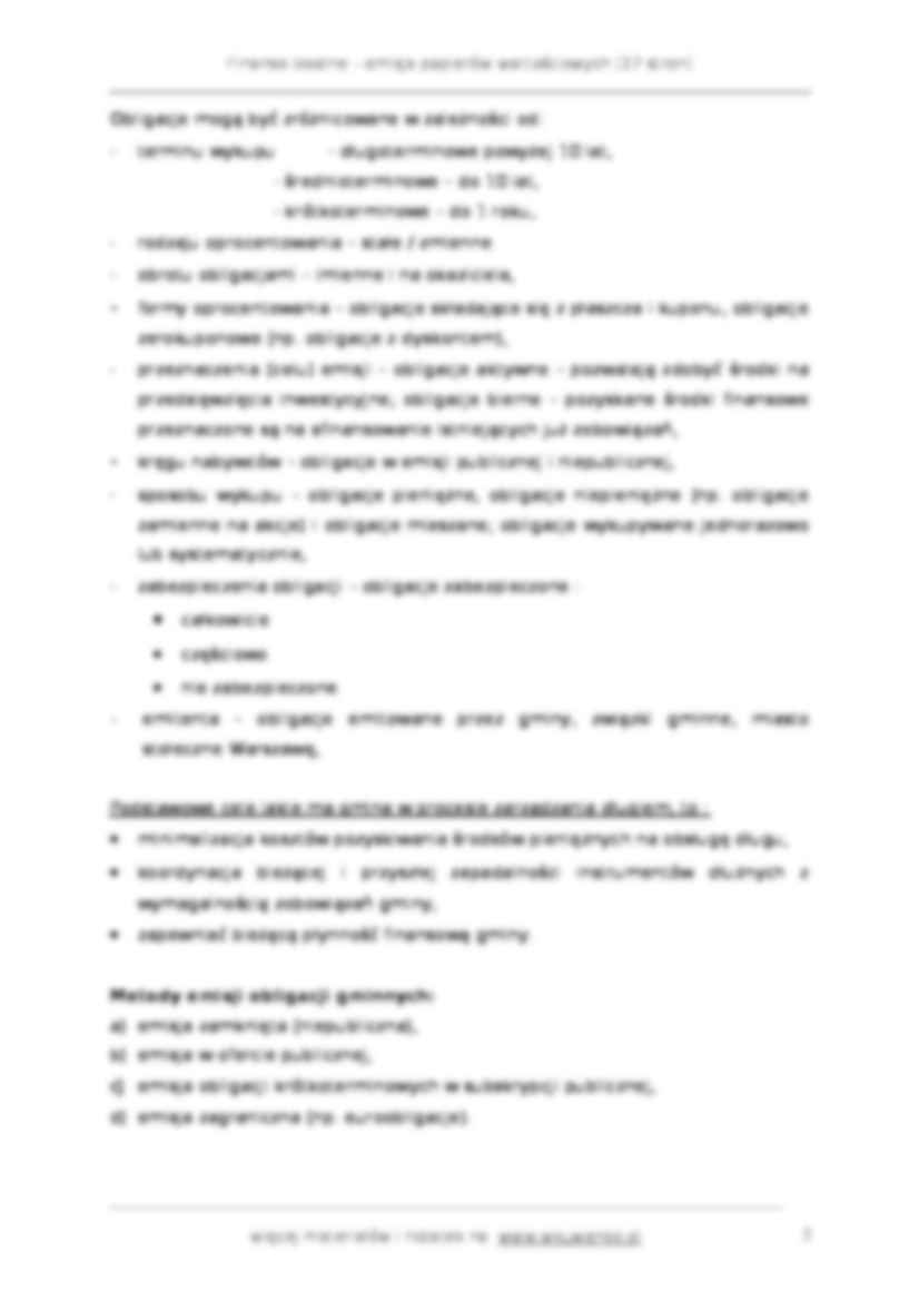  Finanse lokalne - emisja papierów wartościowych - strona 3