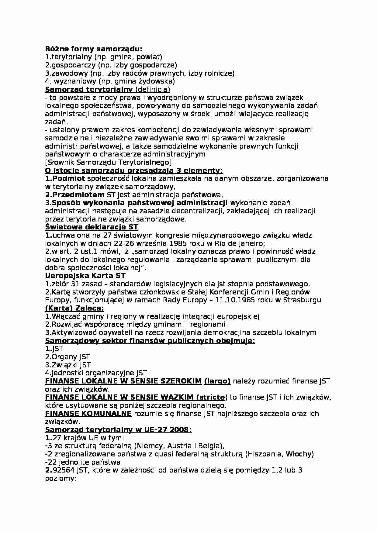 Formy samorządu - wykład - strona 1