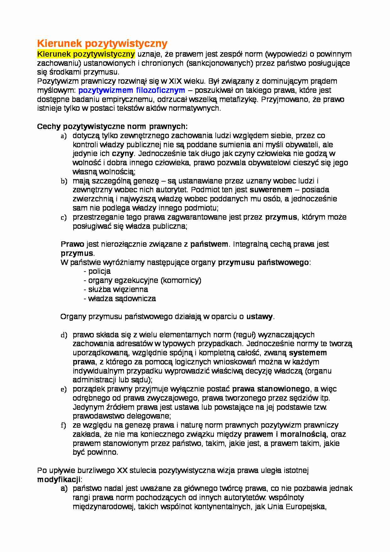 Kierunek pozytywistyczny - strona 1