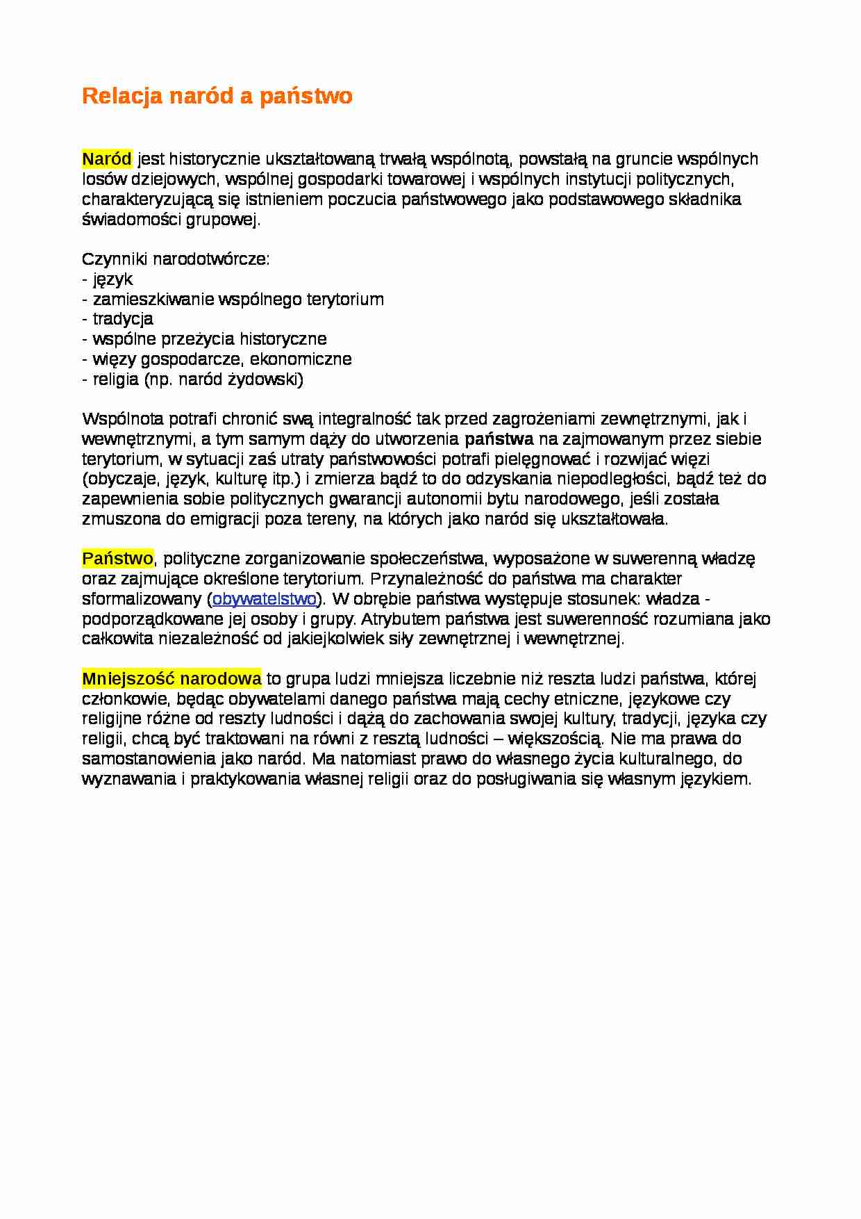 Wzajemne stosunki narodu i społeczeństwa. - strona 1