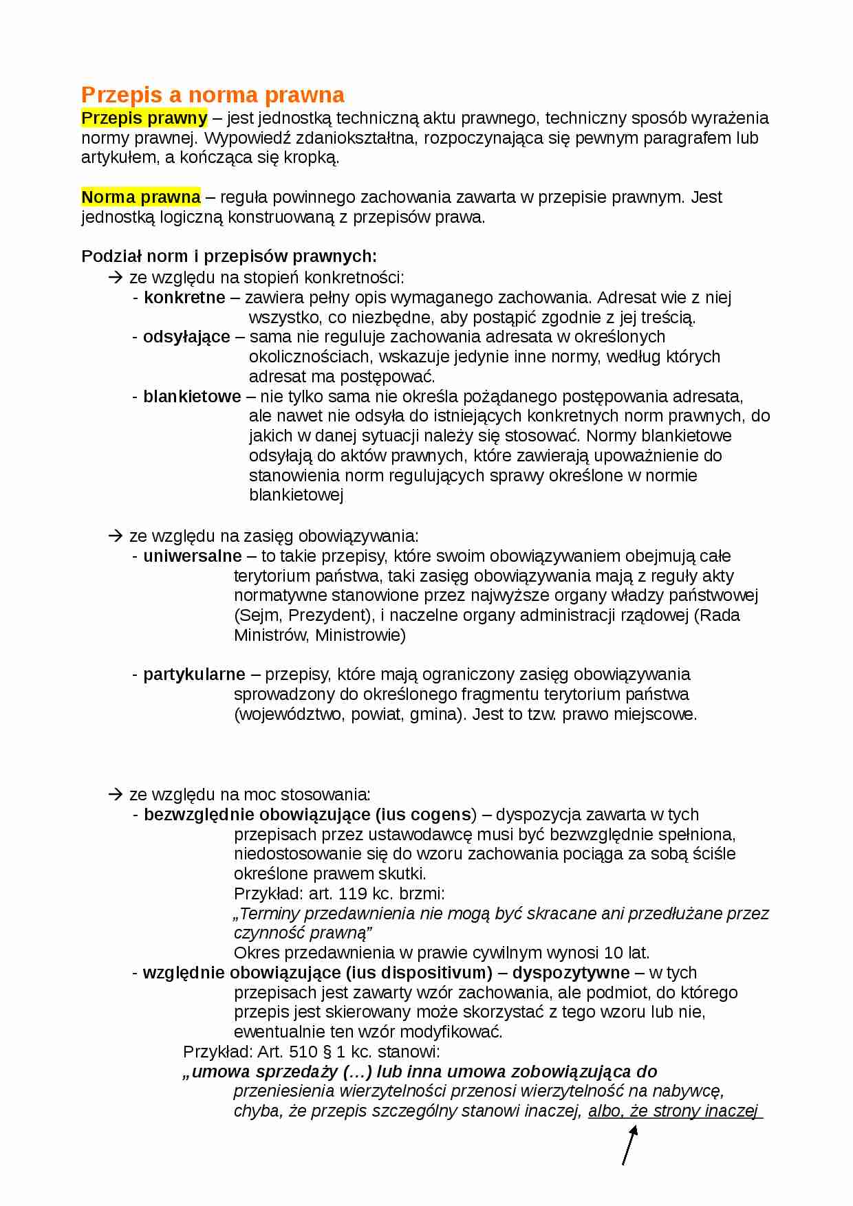 Przepis a norma prawna - strona 1