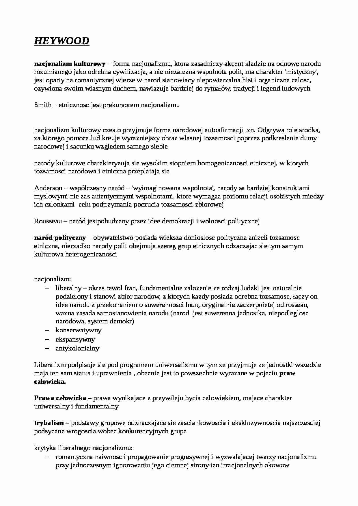  HEYWOOD nacjonalizm kulturowy. - strona 1