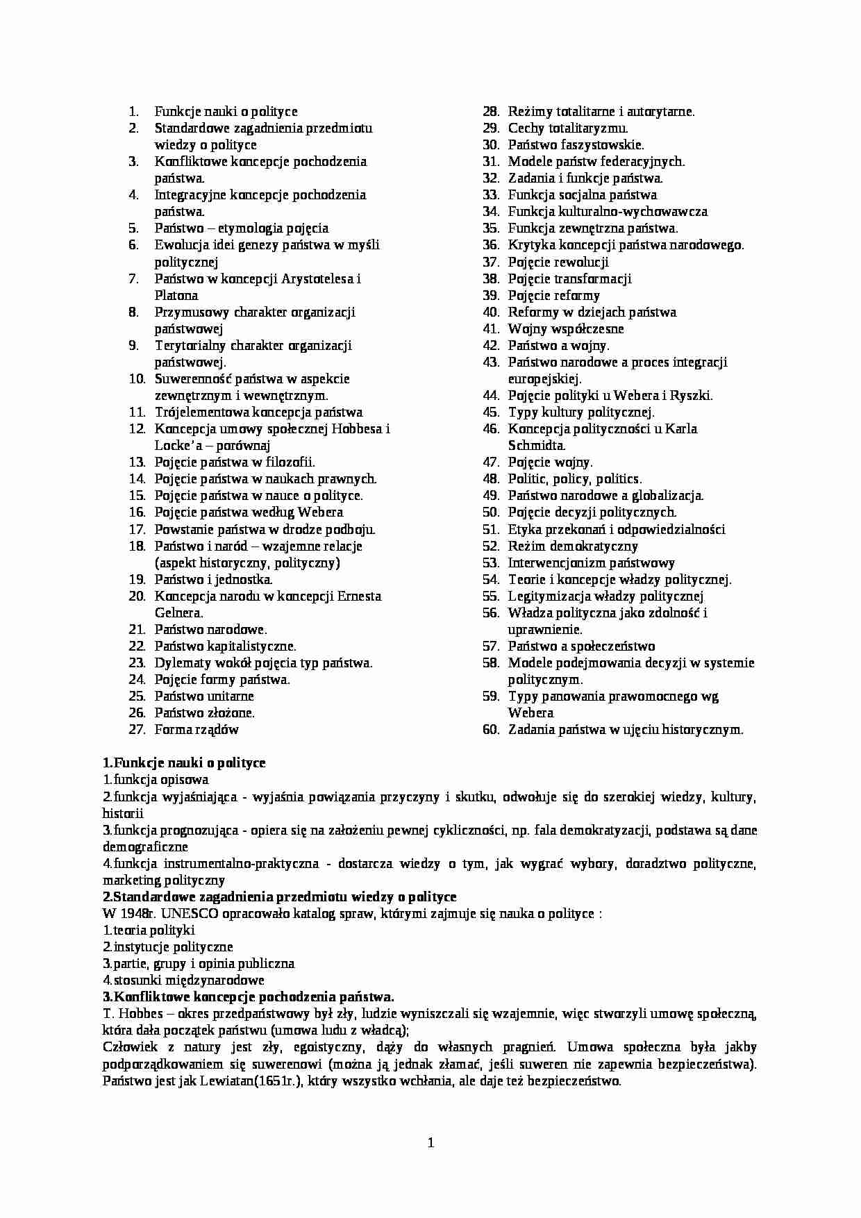  Funkcje nauki o polityce - strona 1