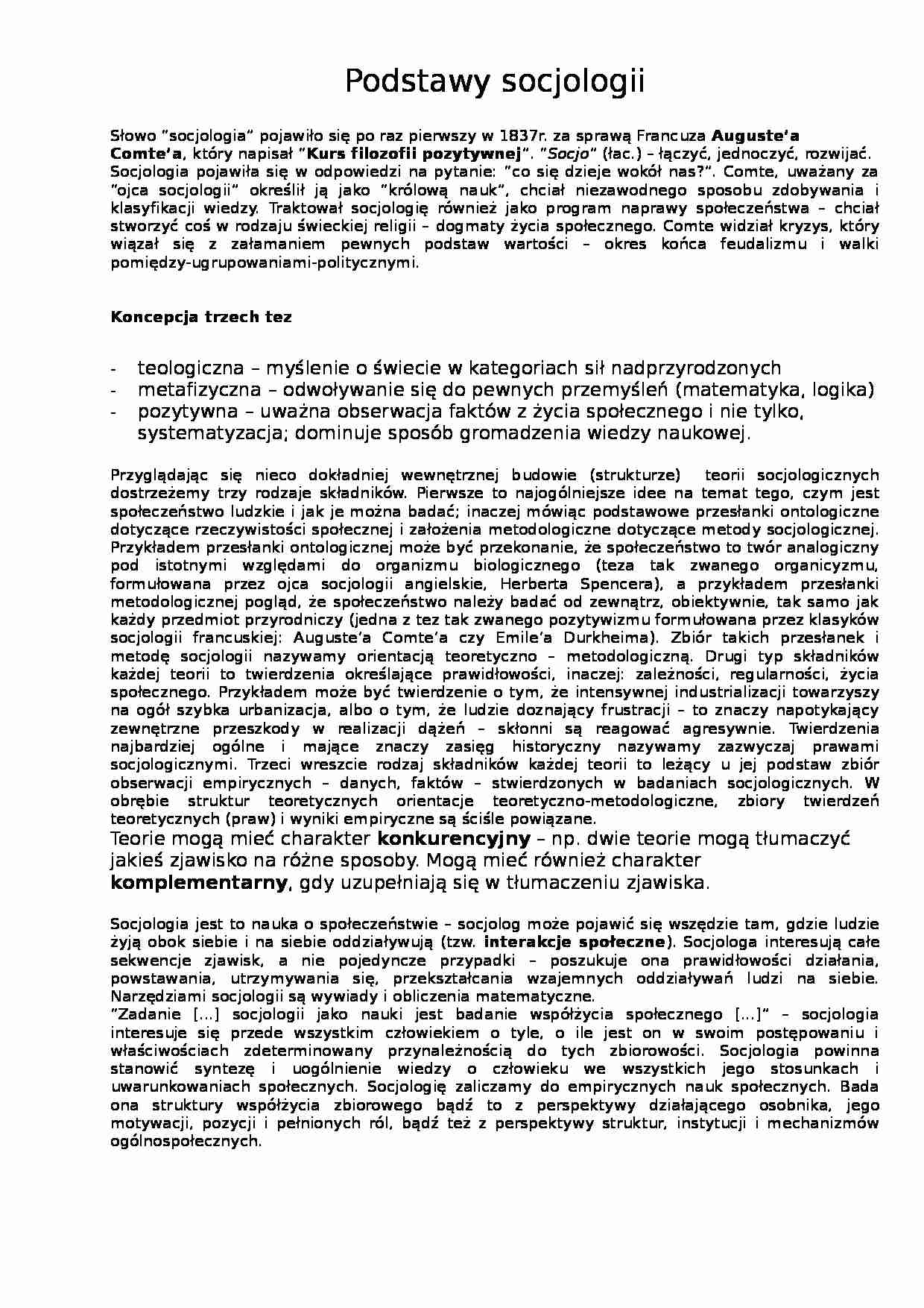Podstawy socjologii. - strona 1
