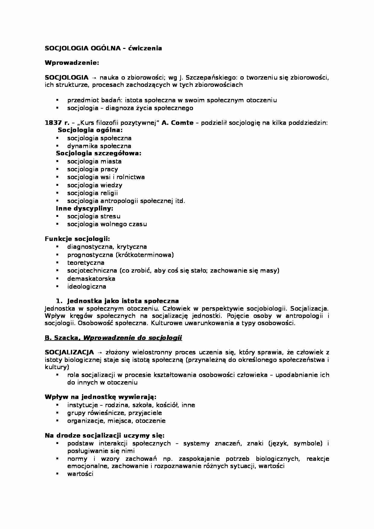 Socjologia ogólna. - strona 1