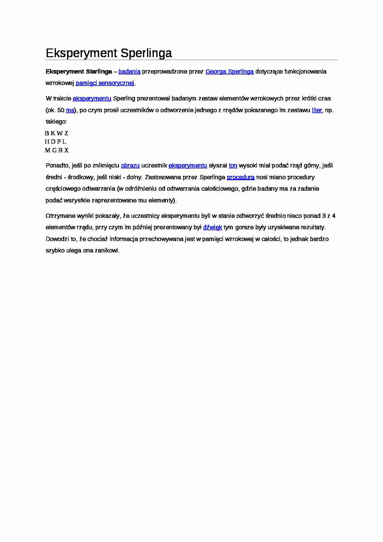 Eksperyment Sperlinga - strona 1