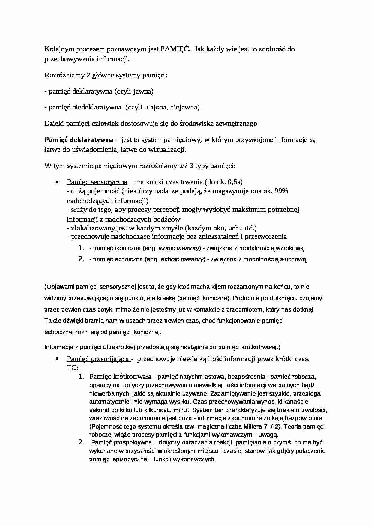 Pamięć - omówienie zagadnienia  - strona 1