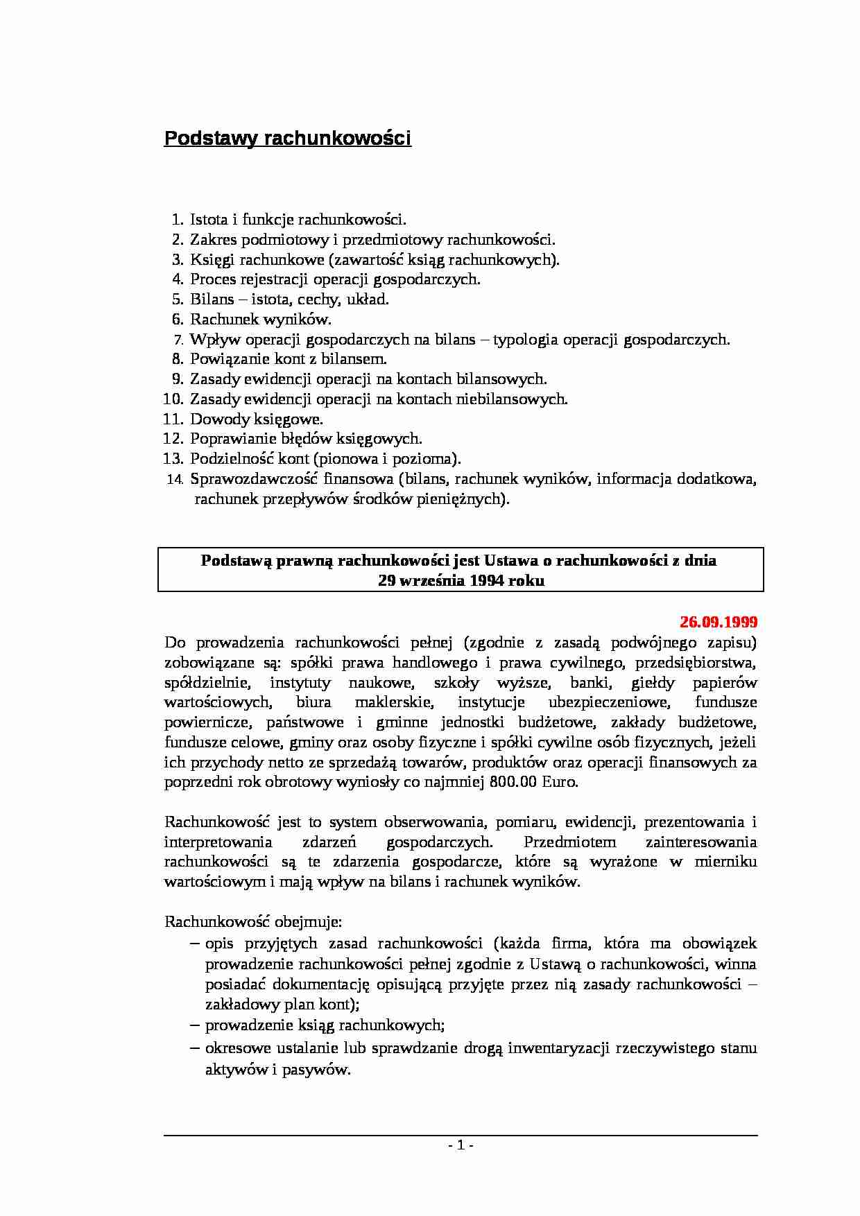 Podstawy rachunkowości - strona 1