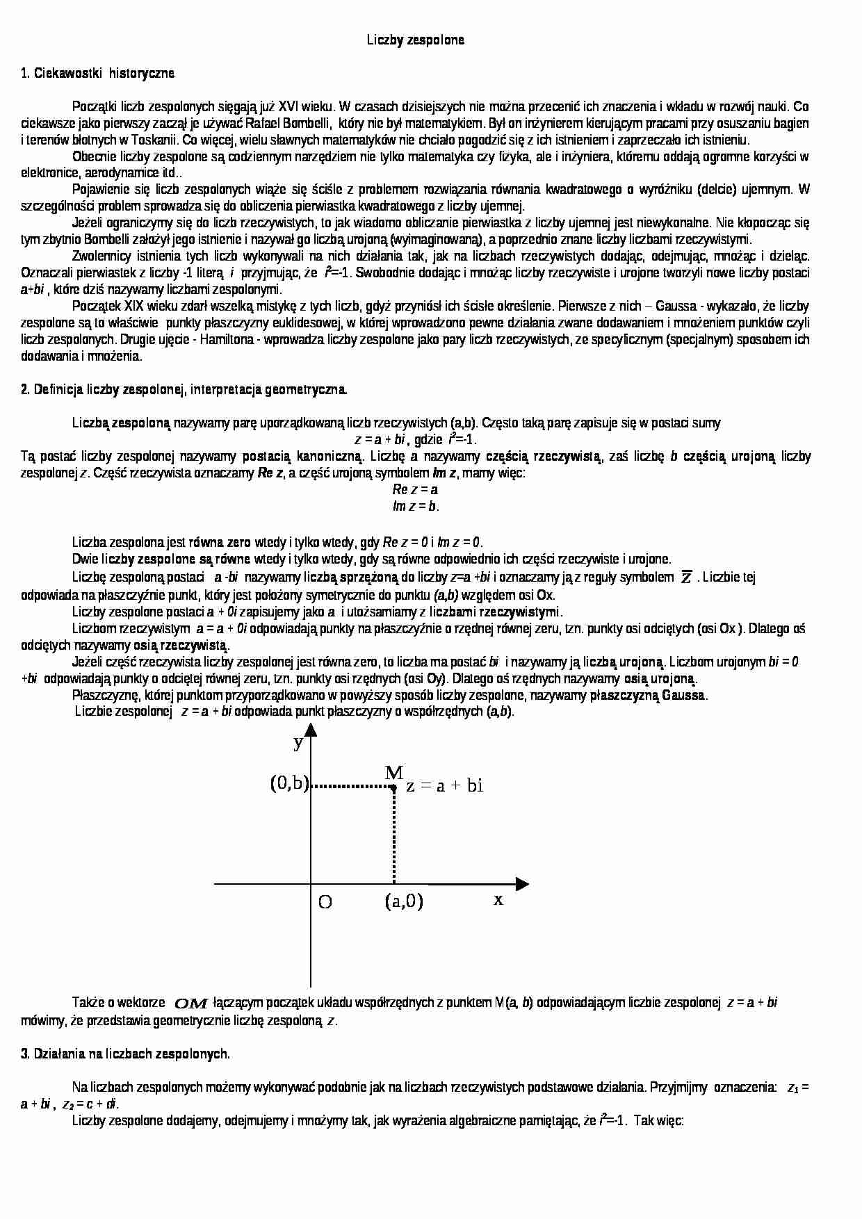Liczby zespolone - Liczby rzeczywiste - strona 1