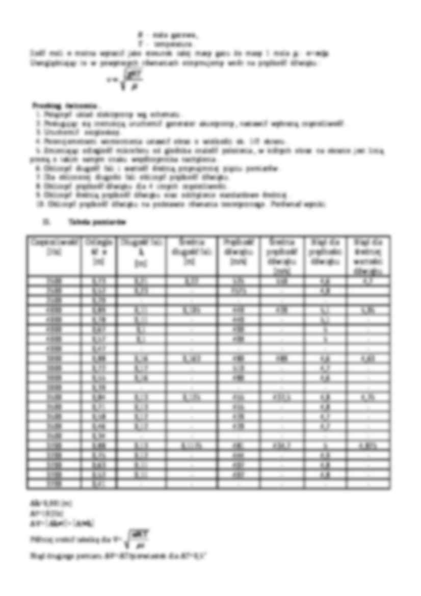 Sprawozdanie - Wyznaczanie prędkości dźwięku w powietrzu - strona 3