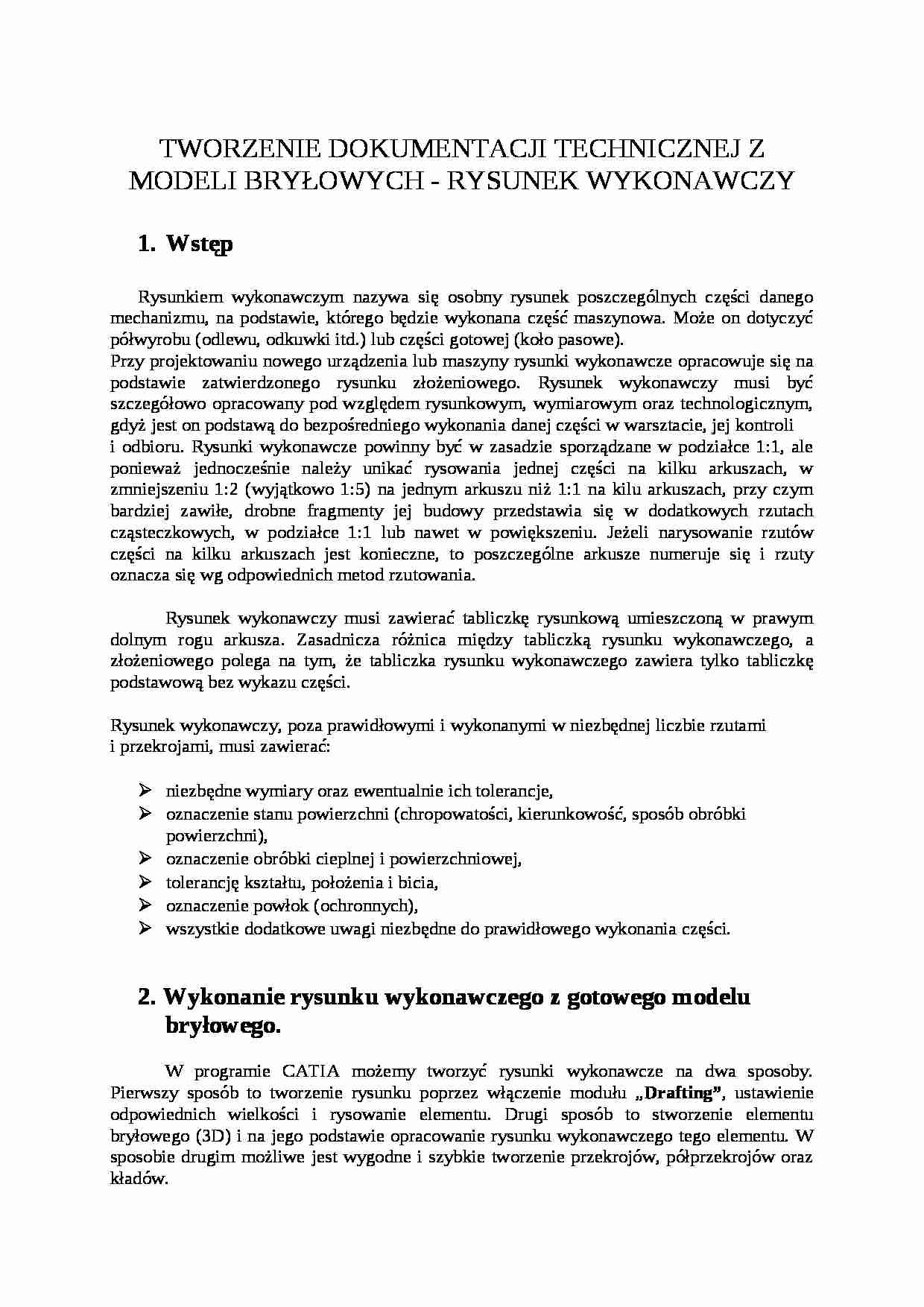 Rysunek wykonawczy - Modele bryłowe - strona 1